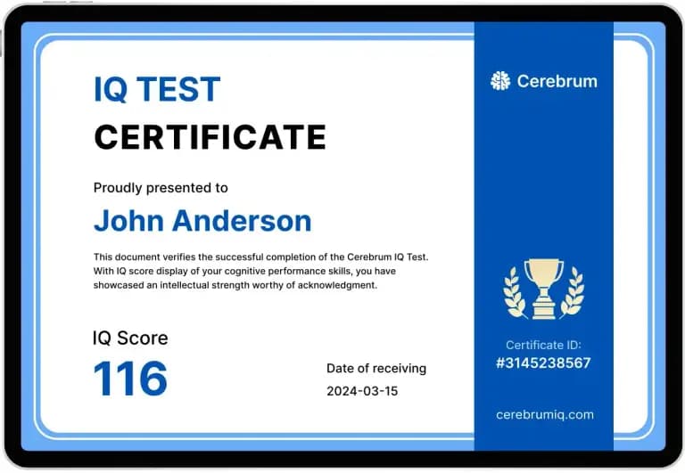 Certificado de CI que se muestra en la pantalla de una tableta